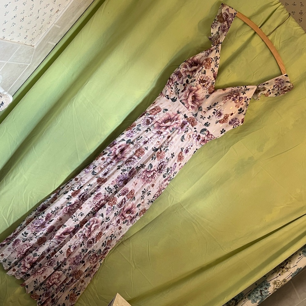 Crystal Doll Lavender Floral Maxi Dress - Picture 4 of 13